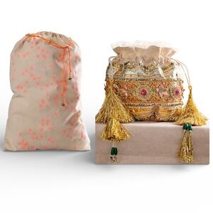 Free People Holiday Edition Gift Bags Pink Stars Large & Sparkle Mini Sack New